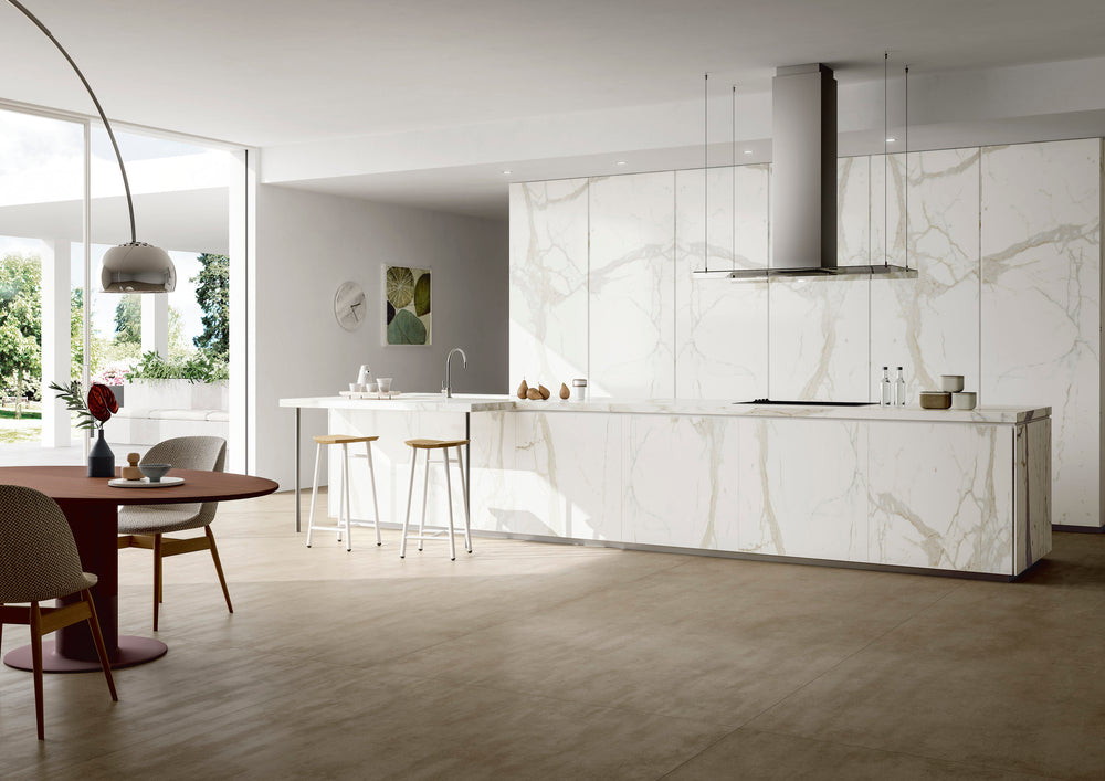 "Snowy River" White Calacatta